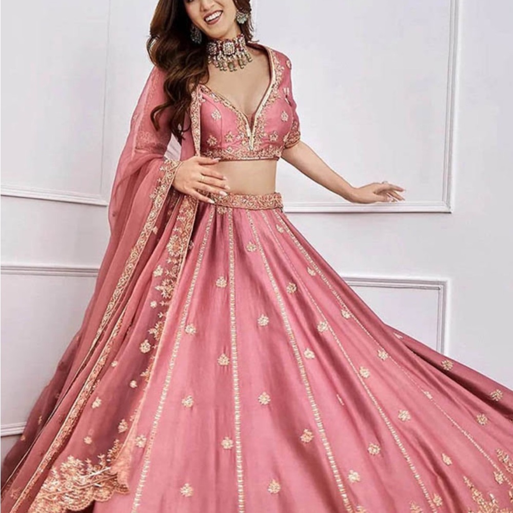Custom pink lehenga - Picture 2 of 12